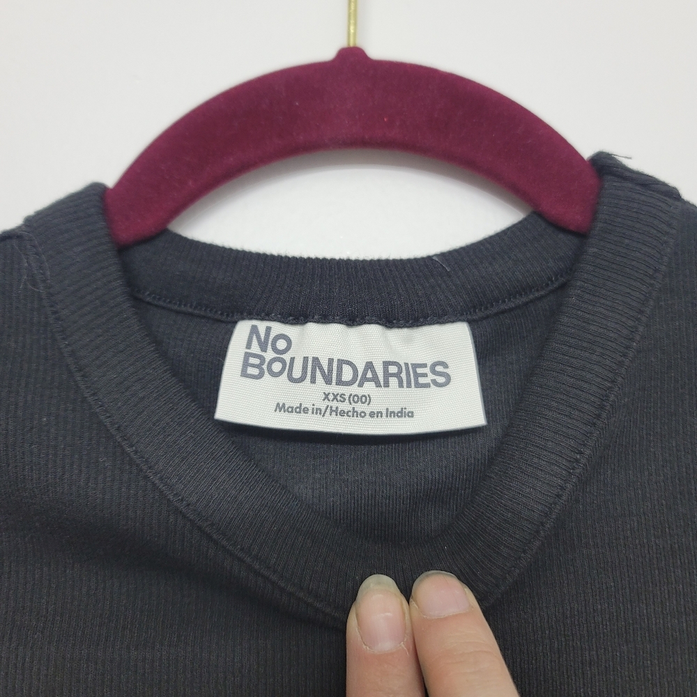No Boundaries Black Ribbed Crewneck Midi Dress XXS - Picture 11 of 16